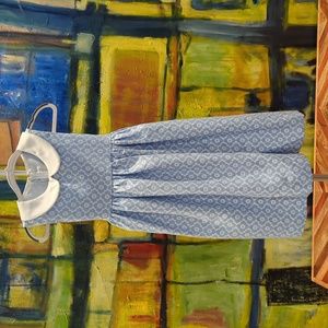 Maggie Breen too blue/white flower print dress size 4 NWT